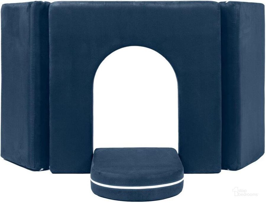 The appearance of Foam Labs Maloree Castle Gate Playtime Furniture For Imaginative Kids In Navy designed by Jaxx Bean Bags in the modern / contemporary interior design. This navy piece of furniture  was selected by 1StopBedrooms from  to add a touch of cosiness and style into your home. Sku: 18942117. Material: Microsuede. Product Type: Accent Chair. Image1