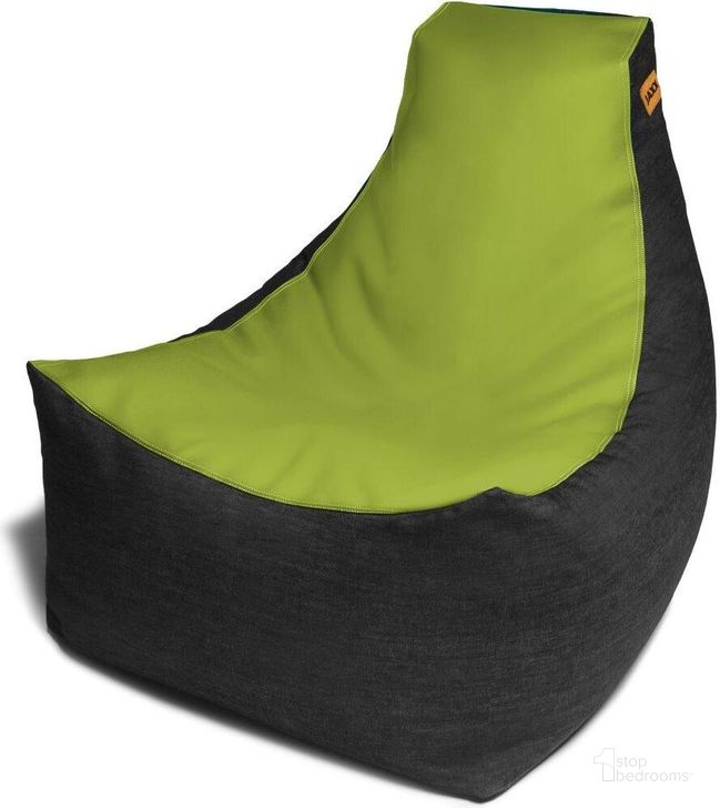 The appearance of Foam Labs Noonion Gamer Bean Bag Chair In Premium Vinyl And Dark Denim In Green designed by Jaxx Bean Bags in the modern / contemporary interior design. This green piece of furniture  was selected by 1StopBedrooms from  to add a touch of cosiness and style into your home. Sku: 17177186. Product Type: Accent Chair. Material: Vinyl. Image1