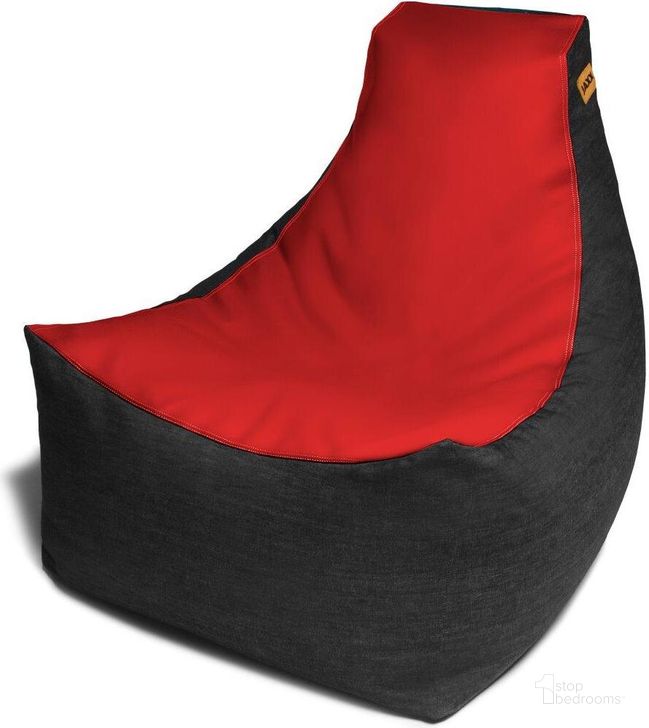 The appearance of Foam Labs Noonion Gamer Bean Bag Chair In Premium Vinyl And Dark Denim In Red designed by Jaxx Bean Bags in the modern / contemporary interior design. This red piece of furniture  was selected by 1StopBedrooms from  to add a touch of cosiness and style into your home. Sku: 17177409. Product Type: Accent Chair. Material: Vinyl. Image1