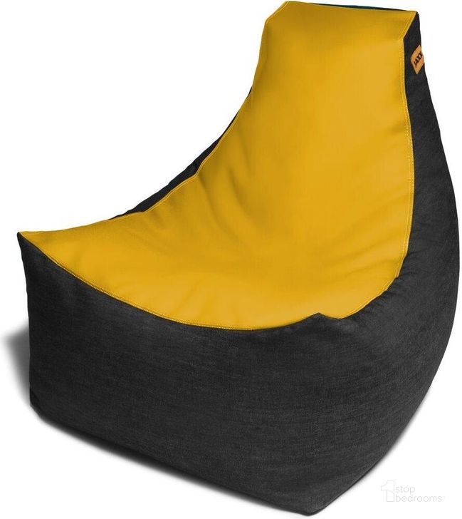The appearance of Foam Labs Noonion Gamer Bean Bag Chair In Premium Vinyl And Dark Denim In Yellow designed by Jaxx Bean Bags in the modern / contemporary interior design. This yellow piece of furniture  was selected by 1StopBedrooms from  to add a touch of cosiness and style into your home. Sku: 17177453. Product Type: Accent Chair. Material: Vinyl. Image1