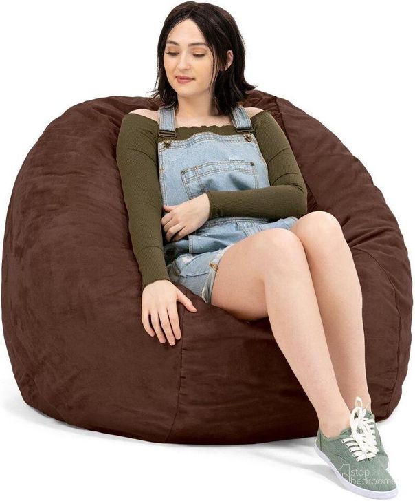 The appearance of Foam Labs Sak 4 Foot Round Bean Bag With Removable Cover In Chocolate designed by Jaxx Bean Bags in the traditional interior design. This chocolate piece of furniture  was selected by 1StopBedrooms from  to add a touch of cosiness and style into your home. Sku: 10841113. Material: Microsuede. Product Type: Accent Chair. Image1