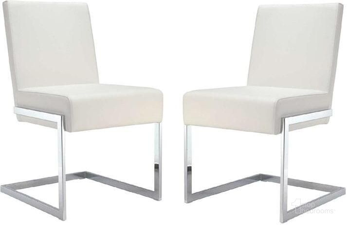 The appearance of Fontana White Dining Chair Set Of 2 designed by Casabianca Home in the modern / contemporary interior design. This white piece of furniture  was selected by 1StopBedrooms from Fontana Collection to add a touch of cosiness and style into your home. Sku: CB-F3131-W. Product Type: Dining Chair. Material: Stainless Steel. Image1