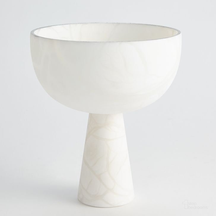 The appearance of Footed Alabaster Bowl With Silver In Silver designed by Global Views in the modern / contemporary interior design. This silver piece of furniture  was selected by 1StopBedrooms from Footed Collection to add a touch of cosiness and style into your home. Sku: 3.31665. Product Type: Bowl. Material: Alabaster. Image1
