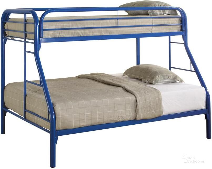 The appearance of Fordham Blue Twin Over Full Bunk Bed designed by Coaster in the modern / contemporary interior design. This blue piece of furniture  was selected by 1StopBedrooms from Fordham Collection to add a touch of cosiness and style into your home. Sku: 2258B. Bed Type: Bunk Bed. Material: Metal. Product Type: Bunk Bed. Bed Size: Twin Over Full. Image1