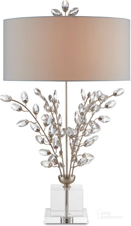 The appearance of Forget-Me-Not Silver Table Lamp designed by Currey & Company in the modern / contemporary interior design. This silver piece of furniture  was selected by 1StopBedrooms from Forget-Me-Not Collection to add a touch of cosiness and style into your home. Sku: 6000-0727. Material: Metal. Product Type: Table Lamp. Image1