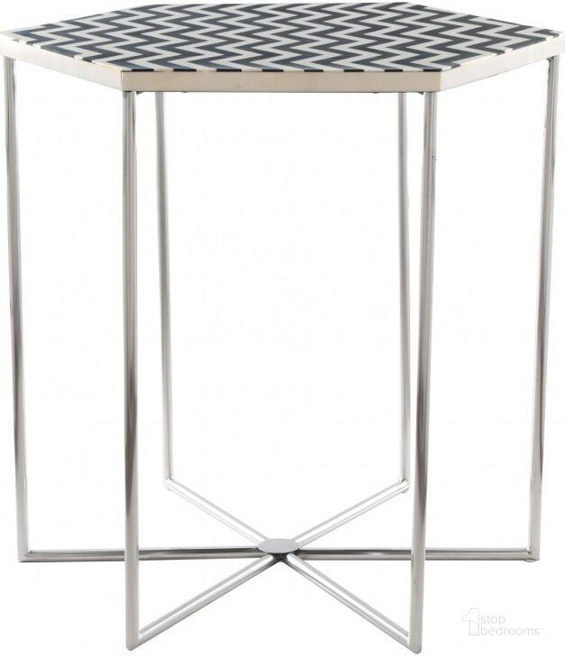 The appearance of Forma Black and White Side Table designed by Zuo Modern in the modern / contemporary interior design. This black and white piece of furniture  was selected by 1StopBedrooms from Forma Collection to add a touch of cosiness and style into your home. Sku: 101541. Material: Steel. Product Type: Side Table. Image1