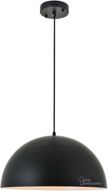 The appearance of Forte 1 Light Black Pendant LD4025D16BK designed by Elegant Lighting in the transitional interior design. This black piece of furniture  was selected by 1StopBedrooms from Forte Collection to add a touch of cosiness and style into your home. Sku: LD4025D16BK. Material: Metal. Product Type: Pendant Lighting. Image1