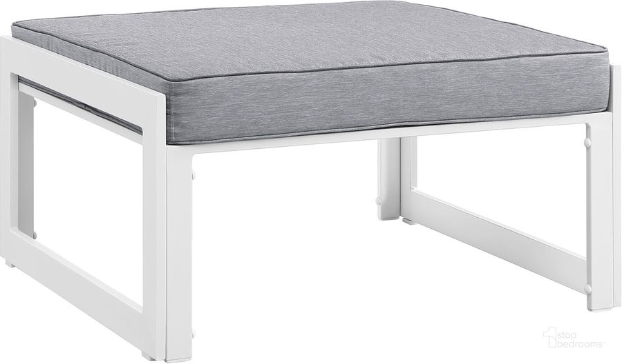 The appearance of Fortuna White and Gray Outdoor Patio Ottoman designed by Modway in the modern / contemporary interior design. This white and gray piece of furniture  was selected by 1StopBedrooms from Fortuna Collection to add a touch of cosiness and style into your home. Sku: EEI-1521-WHI-GRY. Material: Polyester. Product Type: Outdoor Ottoman. Image1