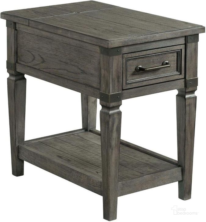 The appearance of Foundry Brushed Pewter 17 Inch Chairside Table designed by Intercon in the transitional interior design. This gray piece of furniture  was selected by 1StopBedrooms from Foundry Collection to add a touch of cosiness and style into your home. Sku: FR-TA-1726-PEW-C. Product Type: Chairside Table.