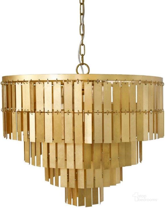 The appearance of Four Tier Chandelier In Gold Leaf designed by Worlds Away in the modern / contemporary interior design. This gold piece of furniture  was selected by 1StopBedrooms from  to add a touch of cosiness and style into your home. Sku: PRISCILLA G. Material: Metal. Product Type: Chandelier.