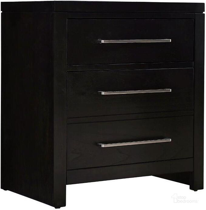 The appearance of Foxfire Black Nightstand designed by Progressive Furniture in the modern / contemporary interior design. This black piece of furniture  was selected by 1StopBedrooms from Foxfire Collection to add a touch of cosiness and style into your home. Sku: B117-43. Product Type: Nightstand. Material: Rubberwood. Image1