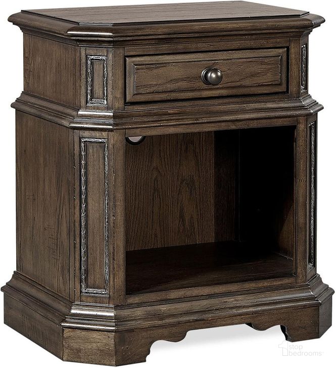 The appearance of Foxhill 1 Drawer Nightstand In Dark Brown designed by Aspenhome in the traditional interior design. This dark brown piece of furniture  was selected by 1StopBedrooms from Foxhill Collection to add a touch of cosiness and style into your home. Sku: I201-451. Material: Wood. Product Type: Nightstand. Image1