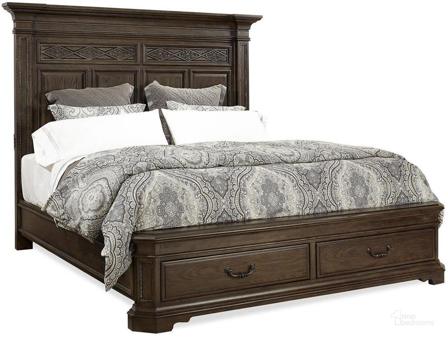 The appearance of Foxhill Queen Panel Storage Bed In Dark Brown I201-402-403D-412 designed by Aspenhome in the traditional interior design. This dark brown piece of furniture  was selected by 1StopBedrooms from Foxhill Collection to add a touch of cosiness and style into your home. Sku: I201-402;I201-403D;I201-412. Bed Type: Storage Bed. Material: Wood. Product Type: Storage Bed. Bed Size: Queen. Image1
