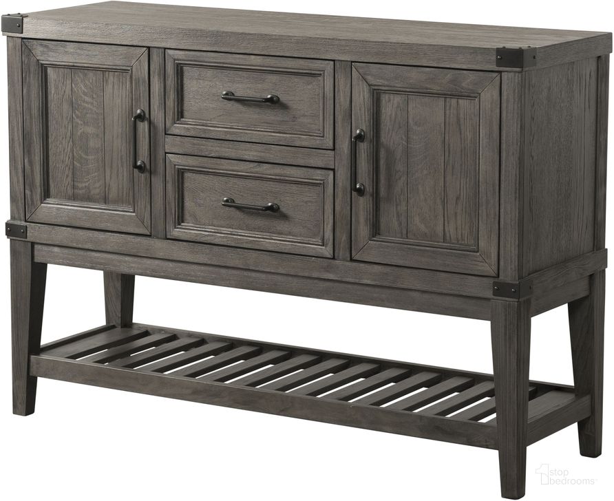 The appearance of Foundry Brushed Pewter Server designed by Intercon in the transitional interior design. This gray piece of furniture  was selected by 1StopBedrooms from Foundry Collection to add a touch of cosiness and style into your home. Sku: FR-CA-5438-PEW-C. Product Type: Buffets, Sideboards and Server. Image1