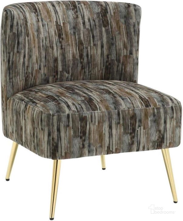 The appearance of Fran Contemporary Slipper Chair In Gold Metal And Grey Fabric designed by Lumisource in the modern / contemporary interior design. This grey piece of furniture  was selected by 1StopBedrooms from Luna Collection to add a touch of cosiness and style into your home. Sku: CHR-FRANSLP AU+GY. Material: Polyester. Product Type: Chair. Image1