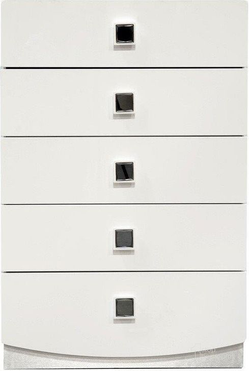 The appearance of France 5 Drawer Poplar Wood Bedroom Chest In White Lacquer designed by Best Master Furniture in the modern / contemporary interior design. This white piece of furniture  was selected by 1StopBedrooms from France Collection to add a touch of cosiness and style into your home. Sku: FRANWC. Material: Wood. Product Type: Chest. Image1