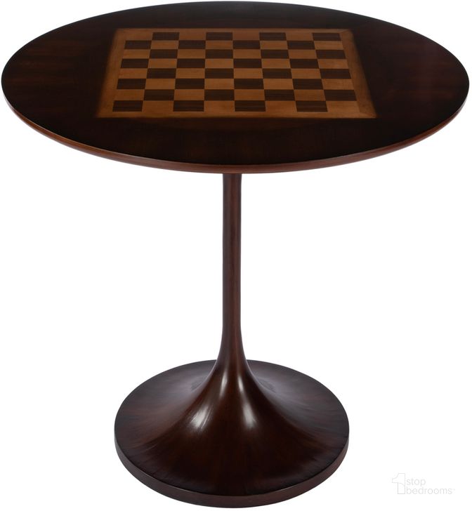 The appearance of Francis 30 Inch Round Pedestal Game Table In Dark Brown designed by Butler Specialty Company in the transitional interior design. This dark brown piece of furniture  was selected by 1StopBedrooms from Francis Collection to add a touch of cosiness and style into your home. Sku: 5717024. Product Type: Accent Table. Material: Poplar. Image1