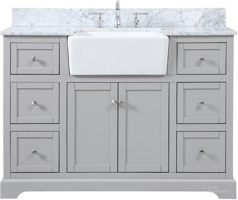 The appearance of Franklin 48 Inch Single Bathroom Vanity In Grey VF60248GR-BS designed by Elegant Lighting in the country / farmhouse interior design. This grey piece of furniture  was selected by 1StopBedrooms from Franklin Collection to add a touch of cosiness and style into your home. Sku: VF60248GR-BS. Material: Wood. Product Type: Bathroom Vanity. Image1