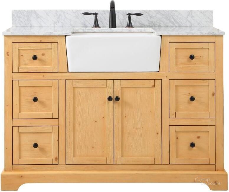 The appearance of Franklin 48 Inch Single Bathroom Vanity In Natural Wood VF60248NW-BS designed by Elegant Lighting in the country / farmhouse interior design. This natural wood piece of furniture  was selected by 1StopBedrooms from Franklin Collection to add a touch of cosiness and style into your home. Sku: VF60248NW-BS. Material: Wood. Product Type: Bathroom Vanity. Image1