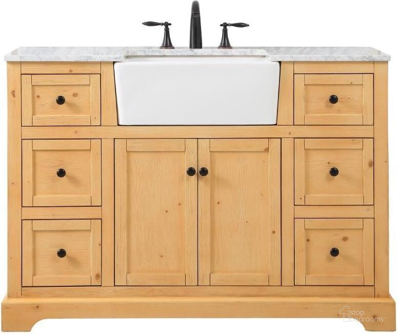 The appearance of Franklin 48 Inch Single Bathroom Vanity In Natural Wood designed by Elegant Lighting in the country / farmhouse interior design. This natural wood piece of furniture  was selected by 1StopBedrooms from Franklin Collection to add a touch of cosiness and style into your home. Sku: VF60248NW. Material: Wood. Product Type: Bathroom Vanity. Image1
