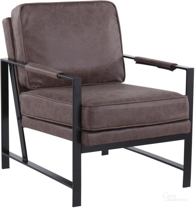 The appearance of Franklin Contemporary Arm Chair In Black Steel And Espresso Faux Leather designed by Lumisource in the modern / contemporary interior design. This black piece of furniture  was selected by 1StopBedrooms from Franklin Collection to add a touch of cosiness and style into your home. Sku: CHR-FRANKPAD BKE. Product Type: Arm Chair. Material: PU. Image1
