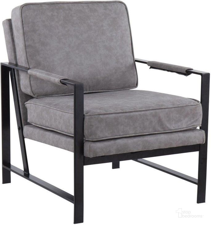 The appearance of Franklin Contemporary Arm Chair In Black Steel And Grey Faux Leather designed by Lumisource in the modern / contemporary interior design. This black piece of furniture  was selected by 1StopBedrooms from Franklin Collection to add a touch of cosiness and style into your home. Sku: CHR-FRANKPAD BKGY. Product Type: Arm Chair. Material: PU. Image1