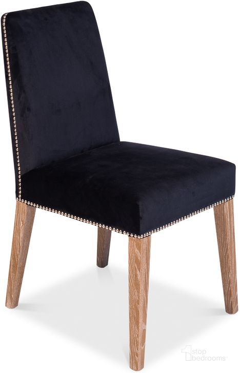 The appearance of Franklin Navy Blue Side Chair Set Of 2 designed by Sarreid in the coastal interior design. This blue piece of furniture  was selected by 1StopBedrooms from Franklin Collection to add a touch of cosiness and style into your home. Sku: 40727. Product Type: Dining Chair. Image1