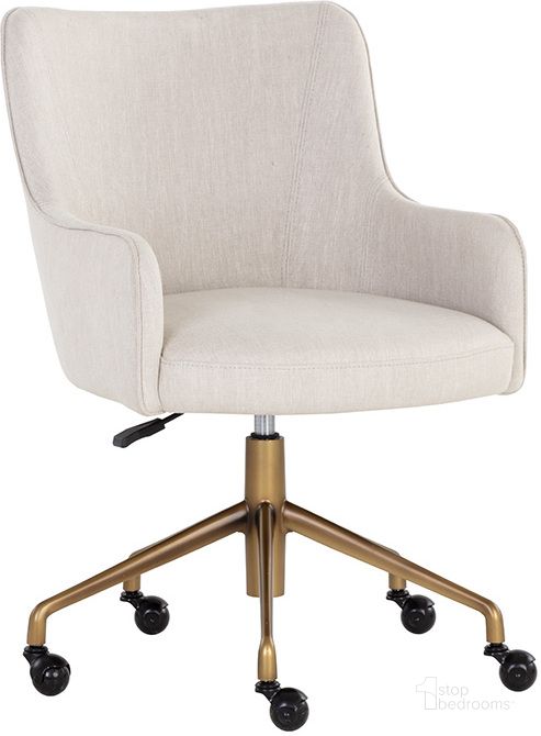 The appearance of Franklin Office Chair In Beige Linen designed by Sunpan in the modern / contemporary interior design. This beige piece of furniture  was selected by 1StopBedrooms from Franklin Collection to add a touch of cosiness and style into your home. Sku: 108155. Material: Fabric. Product Type: Office Chair. Image1