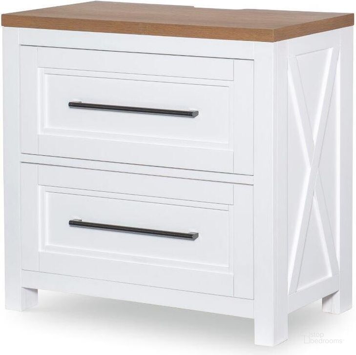 The appearance of Franklin White Nightstand designed by Legacy Classic in the modern / contemporary interior design. This white piece of furniture  was selected by 1StopBedrooms from Franklin Collection to add a touch of cosiness and style into your home. Sku: 1561-3100. Product Type: Nightstand. Material: Wood Veneer. Image1