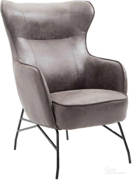 The appearance of Franky Accent Chair In Badlands Charcoal designed by Emerald Home Furnishings in the modern / contemporary interior design. This charcoal piece of furniture  was selected by 1StopBedrooms from Franky Collection to add a touch of cosiness and style into your home. Sku: U3327-05-03. Material: Wood. Product Type: Accent Chair. Image1