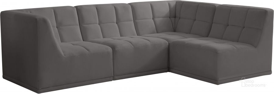 The appearance of Frasers Grant Grey Velvet Sectional 0qb24434942 designed by Furnique in the modern / contemporary interior design. This grey velvet piece of furniture  was selected by 1StopBedrooms from Frasers Grant Collection to add a touch of cosiness and style into your home. Sku: 650Grey-Sec4A-1;650Grey-Sec4A-2;650Grey-Sec4A-3;650Grey-Sec4A-4. Product Type: Sectional. Material: Velvet. Layout: L-Shape. Image1