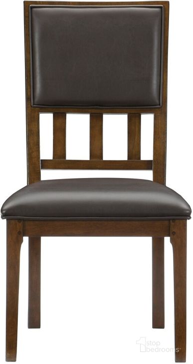 The appearance of Frazier Brown Cherry Side Chair Set Of 2 designed by Homelegance in the transitional interior design. This brown piece of furniture  was selected by 1StopBedrooms from Frazier Collection to add a touch of cosiness and style into your home. Sku: 1649S. Material: Wood. Product Type: Side Chair. Image1