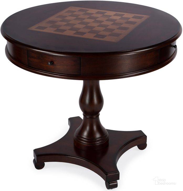 The appearance of Fredrik 34 Inch D Round Game Table In Dark Brown designed by Butler Specialty Company in the traditional interior design. This dark brown piece of furniture  was selected by 1StopBedrooms from Fredrik Collection to add a touch of cosiness and style into your home. Sku: 5718024. Product Type: Accent Table. Material: Rubberwood. Image1