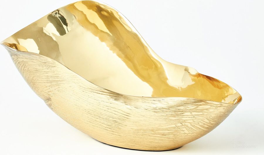 The appearance of Free Form Large Bowl In Brass designed by Global Views in the modern / contemporary interior design. This brass piece of furniture  was selected by 1StopBedrooms from Free Collection to add a touch of cosiness and style into your home. Sku: 9.9383. Product Type: Bowl. Material: Brass. Image1