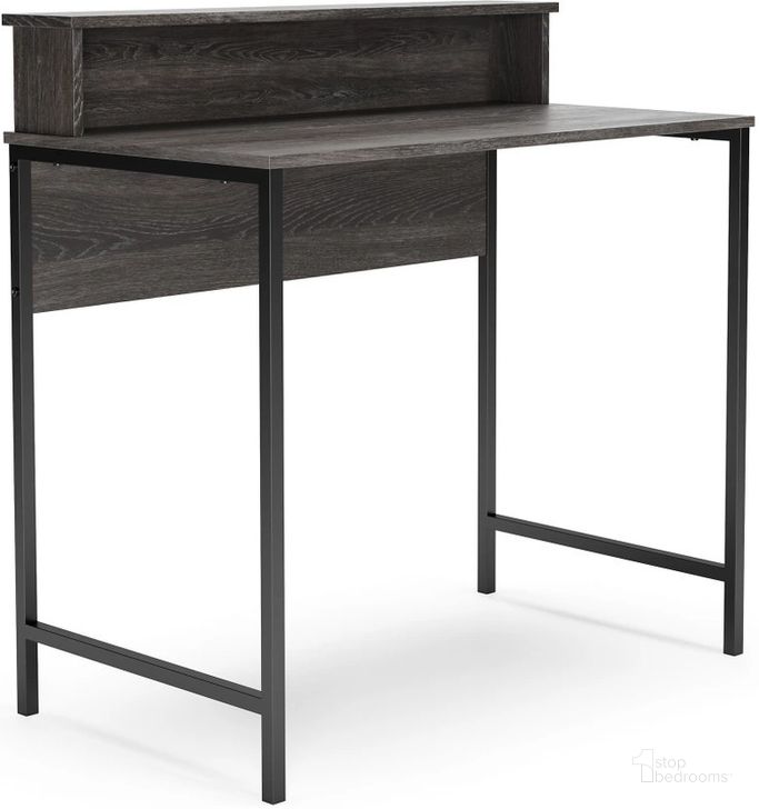 The appearance of Freedan Grayish Brown/Black Home Office Desk designed by Signature Design by Ashley in the transitional interior design. This grayish brown piece of furniture  was selected by 1StopBedrooms from Freedan Collection to add a touch of cosiness and style into your home. Sku: H286-14. Material: Wood. Product Type: Home Office Desk. Image1