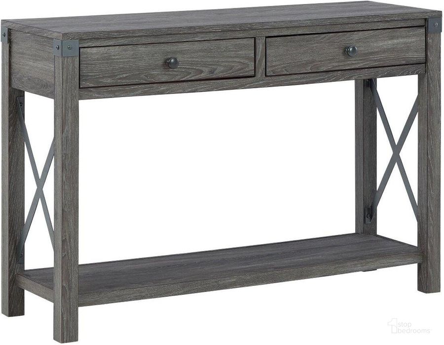 The appearance of Freedan Grayish Brown Console Table designed by Signature Design by Ashley in the transitional interior design. This grayish brown piece of furniture  was selected by 1StopBedrooms from Freedan Collection to add a touch of cosiness and style into your home. Sku: T175-4. Material: Metal. Product Type: Console Table. Image1