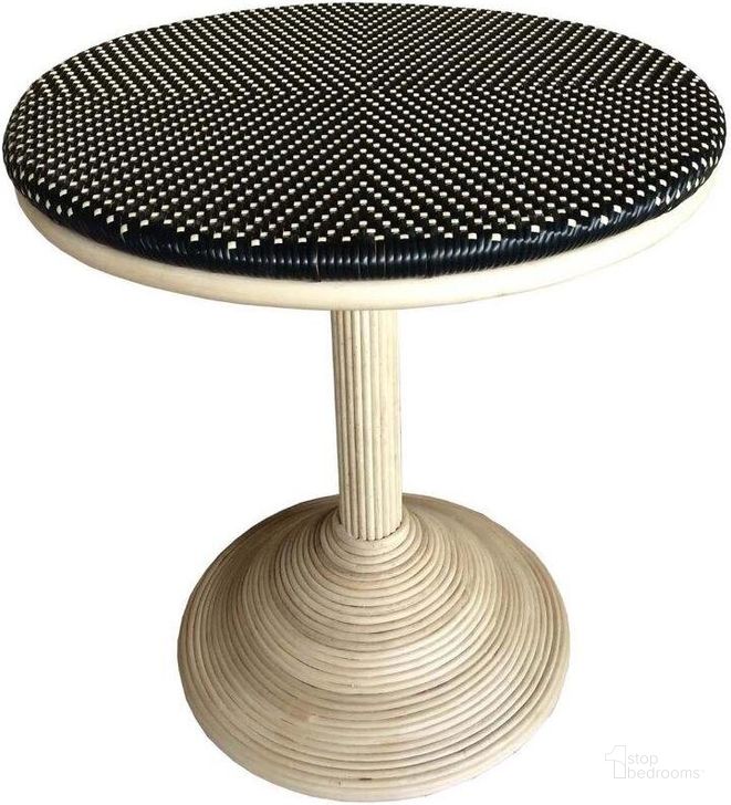 The appearance of French Bistro Table in Black and Beige designed by Padmas Plantation in the modern / contemporary interior design. This black and white piece of furniture  was selected by 1StopBedrooms from French Collection to add a touch of cosiness and style into your home. Sku: FBT13-27-5-BLB. Product Type: Bistro Table. Material: Rattan. Image1