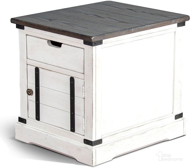 The appearance of French Country End Table designed by Sunny Design in the country / farmhouse interior design. This white and brown piece of furniture  was selected by 1StopBedrooms from French Country Collection to add a touch of cosiness and style into your home. Sku: 3270FC2-E. Material: Wood. Product Type: End Table. Image1