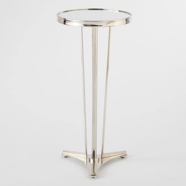 The appearance of French Moderne Side Table In Nickel designed by Global Views in the modern / contemporary interior design. This nickel piece of furniture  was selected by 1StopBedrooms from French Collection to add a touch of cosiness and style into your home. Sku: 8.80508. Product Type: Side Table. Material: Brass. Image1