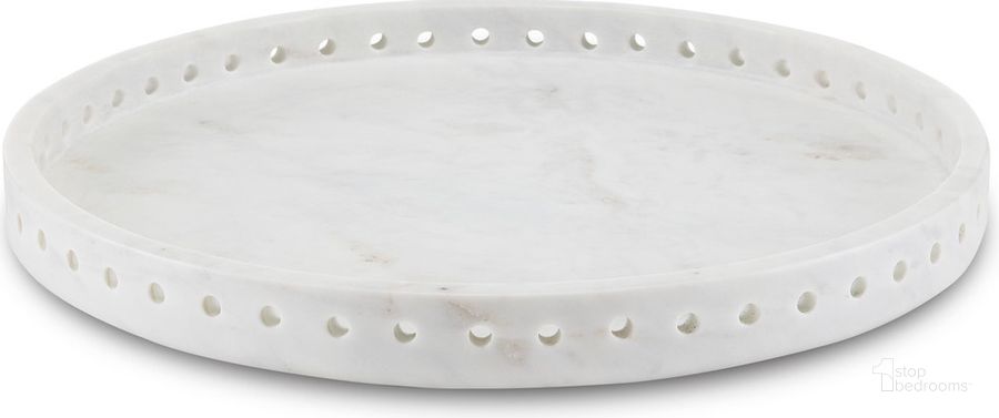 The appearance of Freya Large White Marble Tray designed by Currey & Company in the modern / contemporary interior design. This white piece of furniture  was selected by 1StopBedrooms from Freya Collection to add a touch of cosiness and style into your home. Sku: 1200-0592. Material: Marble. Product Type: Tray. Image1