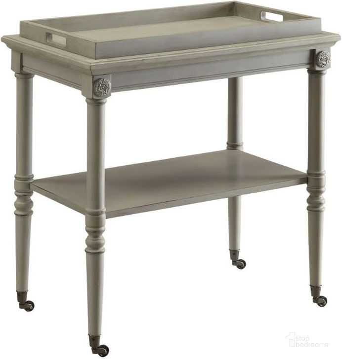 The appearance of Frisco Antique Slate Tray Table designed by ACME in the modern / contemporary interior design. This gray piece of furniture  was selected by 1StopBedrooms from Frisco Collection to add a touch of cosiness and style into your home. Sku: 82906. Material: Wood. Table Top Shape: Rectangular. Product Type: Tray Table. Image1