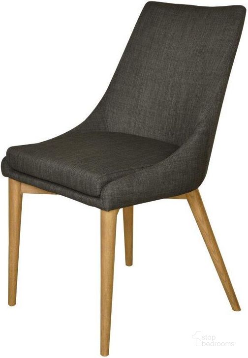 The appearance of Fritz Side Dining Chair Set of 2 In Dark Grey Natural Leg designed by LH Imports in the transitional interior design. This dark grey piece of furniture  was selected by 1StopBedrooms from Fritz Collection to add a touch of cosiness and style into your home. Sku: FZ-01DGN. Material: Wood. Product Type: Dining Chair. Image1