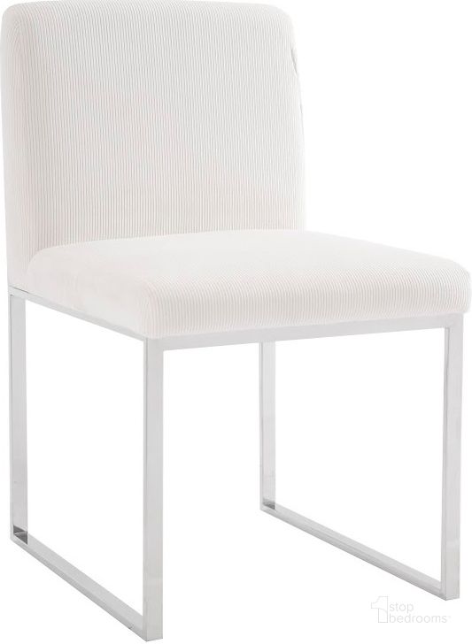 The appearance of Frozen Dining Chair In Corduroy White designed by Phillips Collection in the modern / contemporary interior design. This white piece of furniture  was selected by 1StopBedrooms from Frozen Collection to add a touch of cosiness and style into your home. Sku: PH103733. Material: Fabric. Product Type: Dining Chair. Image1