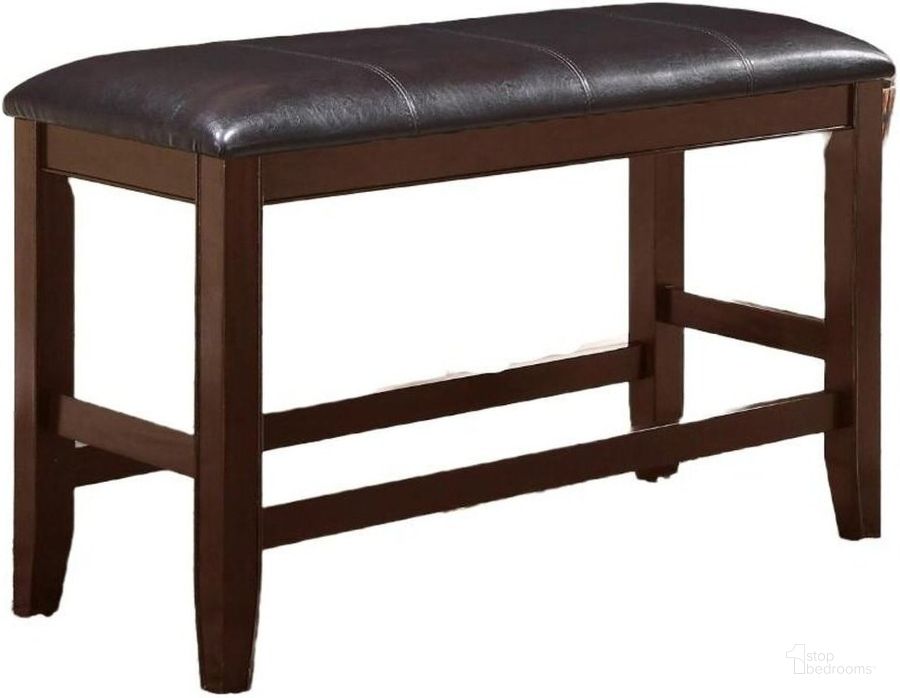 The appearance of Fulton Counter Height Bench designed by Crown Mark in the transitional interior design. This dark brown piece of furniture  was selected by 1StopBedrooms from Fulton Collection to add a touch of cosiness and style into your home. Sku: 2727-Bench-V. Material: Wood. Product Type: Dining Bench. Image1