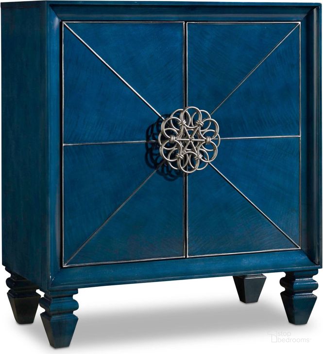 The appearance of Melange Blue Spectrum Accent Chest designed by Hooker in the transitional interior design. This blue piece of furniture  was selected by 1StopBedrooms from Melange Collection to add a touch of cosiness and style into your home. Sku: 638-85223. Material: Wood. Product Type: Accent Chest. Image1