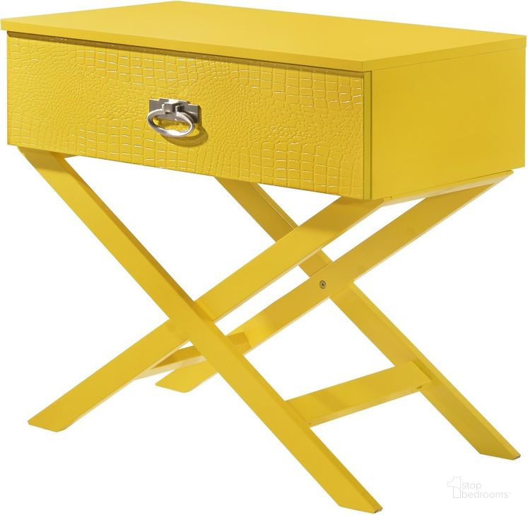 The appearance of Glory Furniture Xavier Nightstand, Yellow designed by Glory in the modern / contemporary interior design. This yellow piece of furniture  was selected by 1StopBedrooms from Xavier Collection to add a touch of cosiness and style into your home. Sku: G0073-N-Nightstand. Material: Wood. Product Type: Nightstand. Image1