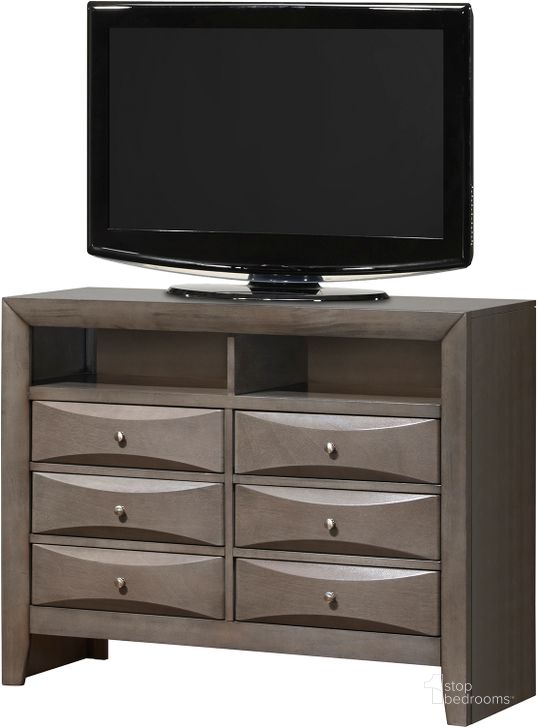 The appearance of Glory Furniture Media Chest in Gray G1505-TV2 designed by Glory in the transitional interior design. This gray piece of furniture  was selected by 1StopBedrooms from G1505 Collection to add a touch of cosiness and style into your home. Sku: G1505-TV2-Media Chest. Material: Wood. Product Type: Media Chest.