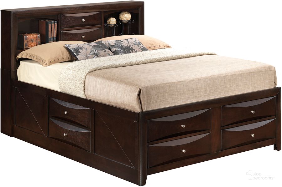 The appearance of Glory Furniture King Storage Bed in Cappaccino G1525G-KSB3 designed by Glory in the transitional interior design. This cappuccino piece of furniture  was selected by 1StopBedrooms from G1525G Collection to add a touch of cosiness and style into your home. Sku: G1525G-KSB3-King STGE Bed HDBD;G1525G-KSB3-King STGE Bed FTBD;G1525G-KSB3-King STGE Bed Rails;G1525G-KSB3-King STGE Bed Drawers for Rails;G1525G-KSB3-King STGE Bed Drawers for FTBD;G1525G-KSB3-King STGE Bed Drawers for FTBD. Bed Type: Storage Bed. Material: Wood. Product Type: Storage Bed. Bed Size: King.