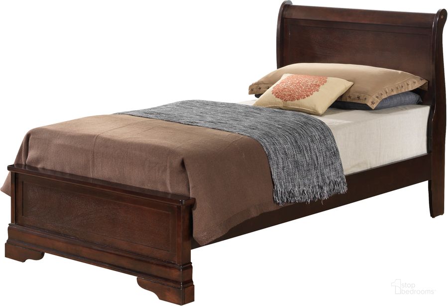 The appearance of Glory Furniture G3125 Twin Low Profile Bed in Cappuccino designed by Glory in the traditional interior design. This cappuccino piece of furniture  was selected by 1StopBedrooms from G3125 Collection to add a touch of cosiness and style into your home. Sku: G3125E-TB3-Twin Bed  Headboard;G3125E-TB3-Twin Bed  Footboard;G3125E-TB3-Twin Bed  Rails. Bed Type: Sleigh Bed. Material: Wood. Product Type: Sleigh Bed. Bed Size: Twin. Image1