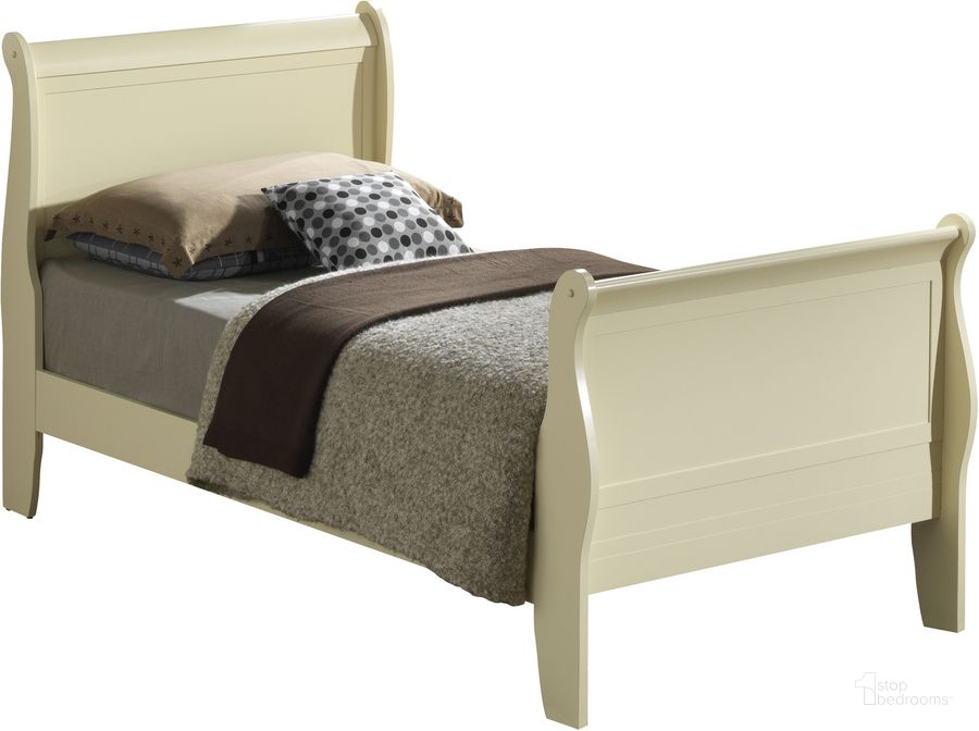 The appearance of Glory Furniture G3175 Twin Bed in Beige designed by Glory in the traditional interior design. This beige piece of furniture  was selected by 1StopBedrooms from G3175 Collection to add a touch of cosiness and style into your home. Sku: G3175A-TB-Twin Bed  Headboard & Footboard;G3175A-TB-Twin Bed  Rails. Bed Type: Sleigh Bed. Material: Wood. Product Type: Sleigh Bed. Bed Size: Twin. Image1